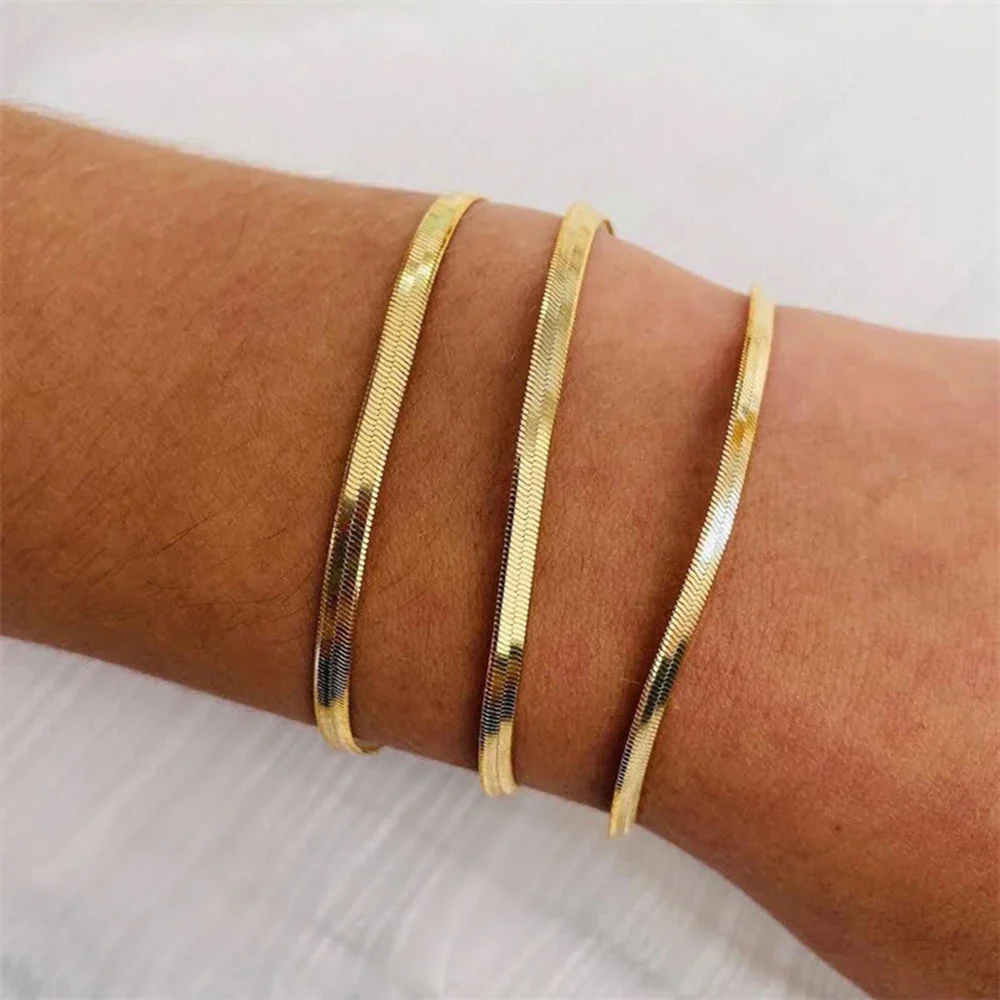 Angelica® Stainless Steel Herringbone Bracelet (Bundle) - Image 5