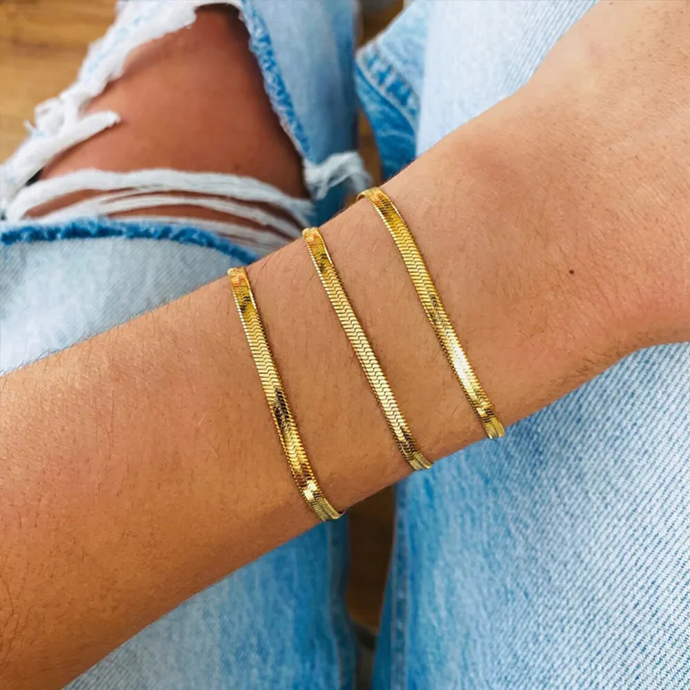 Angelica® Stainless Steel Herringbone Bracelet (Bundle) - Image 7