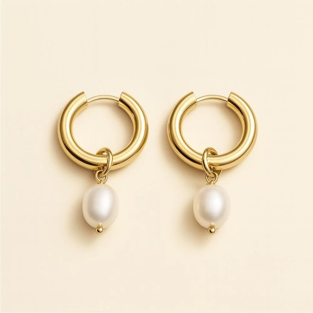 Bethany Pearl Drop Hoop - Image 10