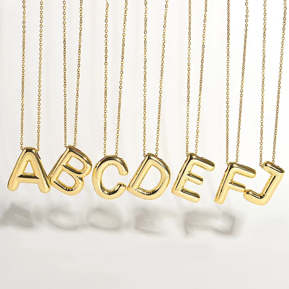 Bubble Letter Initial Necklace - Image 10