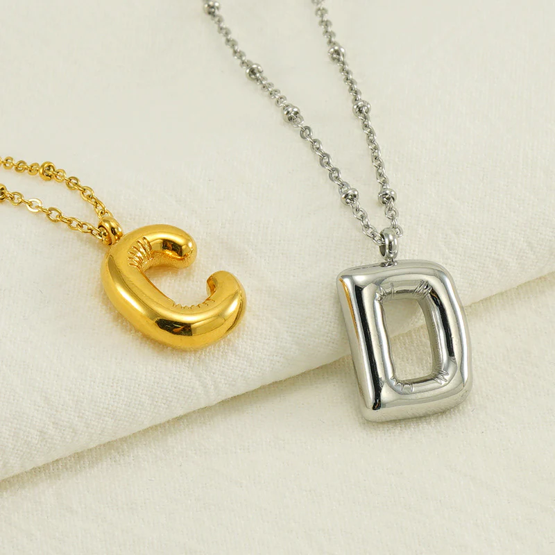 Bubble Letter Initial Necklace - Image 11