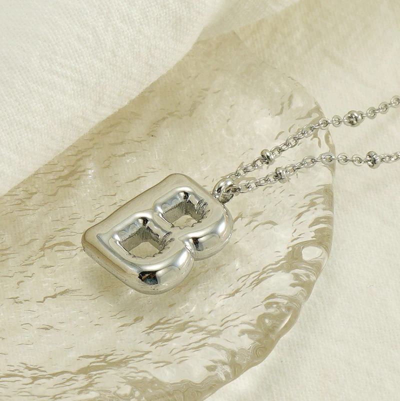 Bubble Letter Initial Necklace - Image 12