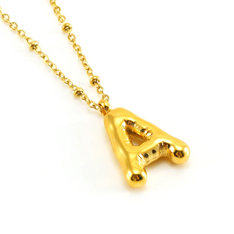 Bubble Letter Initial Necklace - Image 13