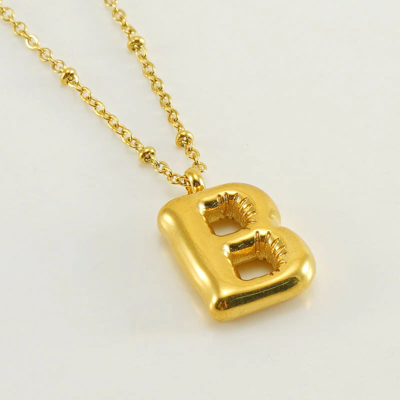 Bubble Letter Initial Necklace - Image 14
