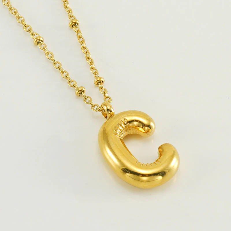 Bubble Letter Initial Necklace - Image 15