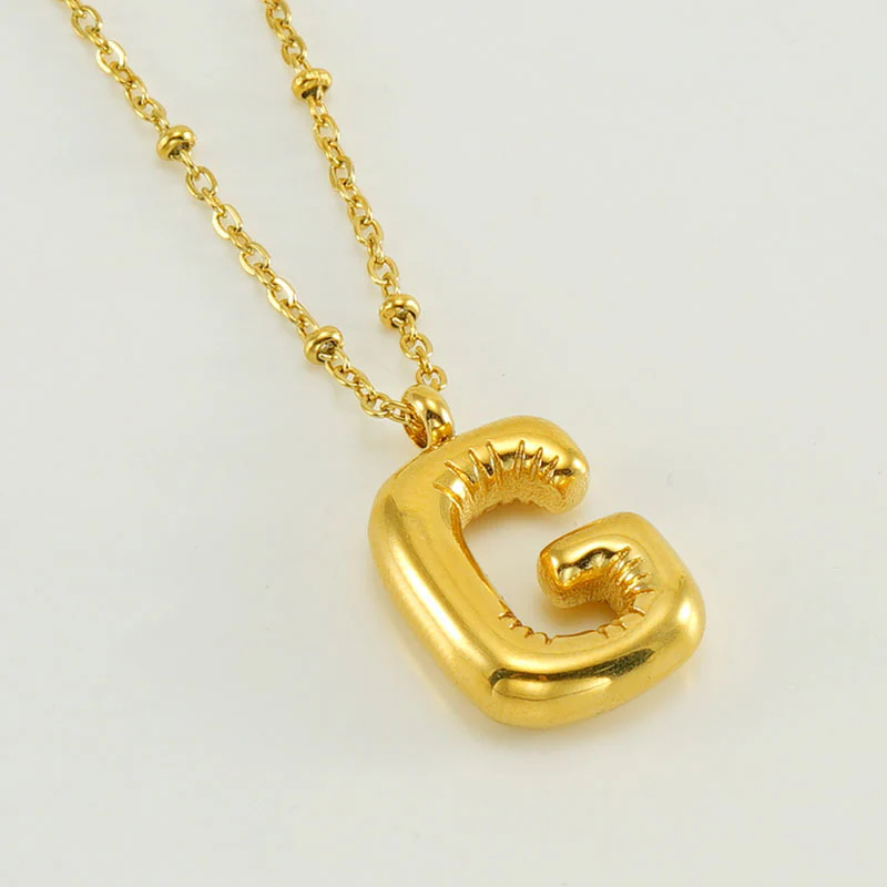 Bubble Letter Initial Necklace - Image 19