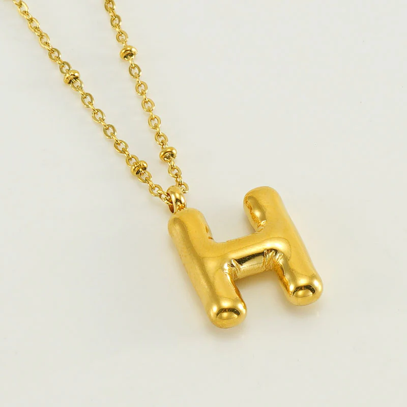 Bubble Letter Initial Necklace - Image 20
