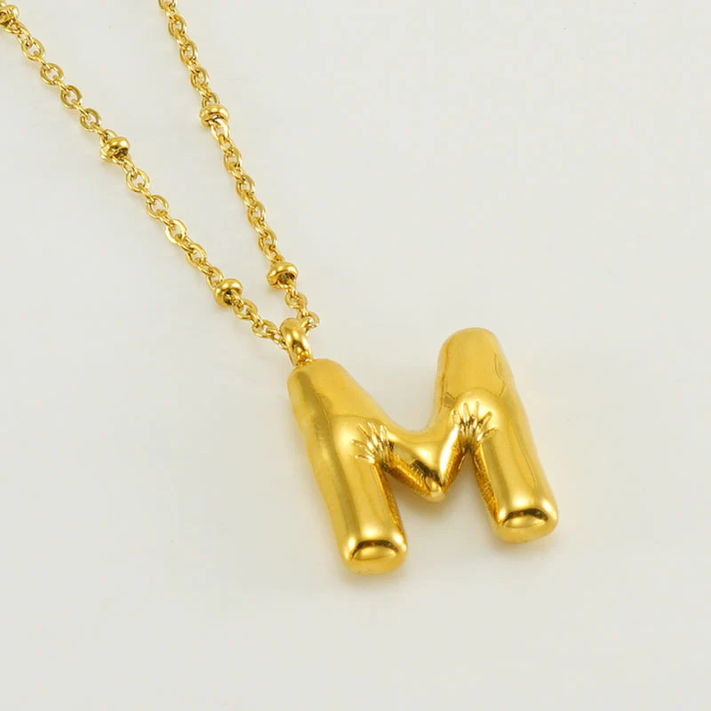 Bubble Letter Initial Necklace - Image 23
