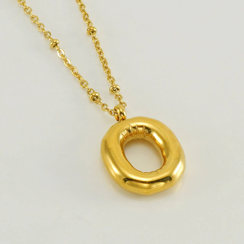 Bubble Letter Initial Necklace - Image 24