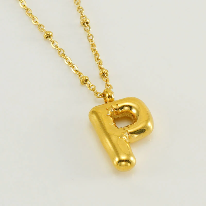 Bubble Letter Initial Necklace - Image 25
