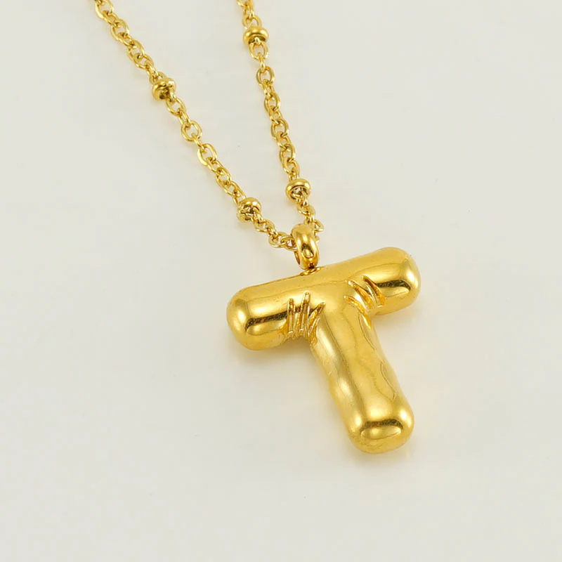 Bubble Letter Initial Necklace - Image 28