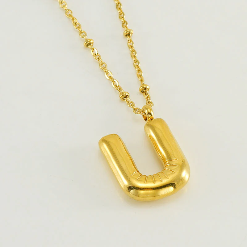 Bubble Letter Initial Necklace - Image 29