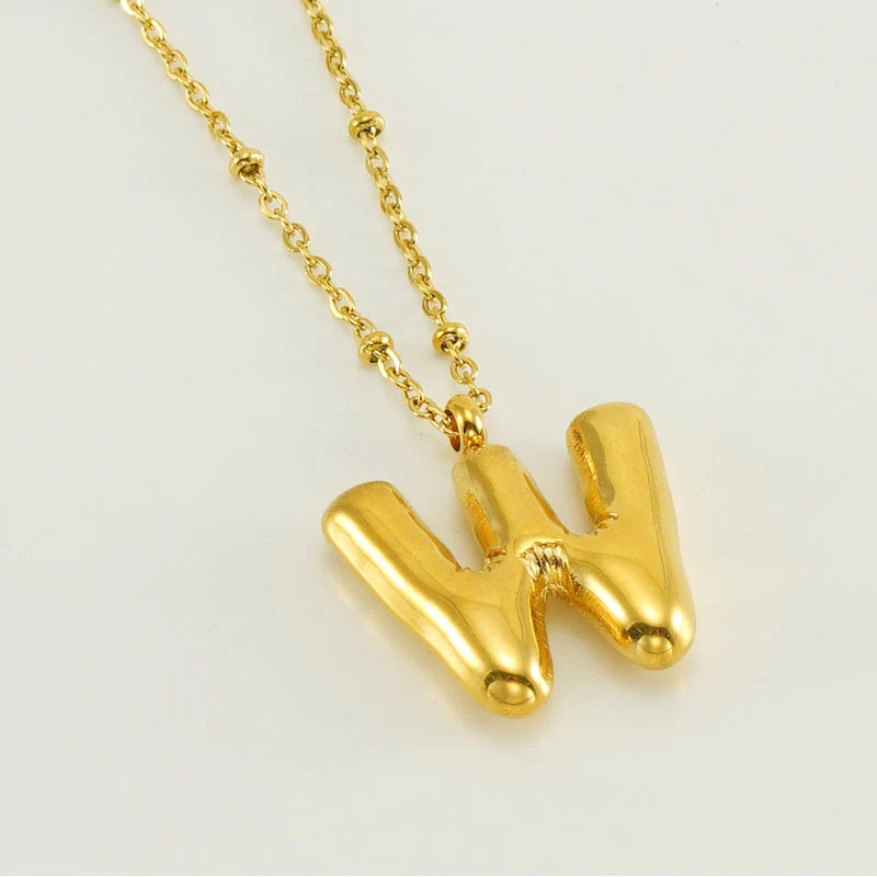 Bubble Letter Initial Necklace - Image 30