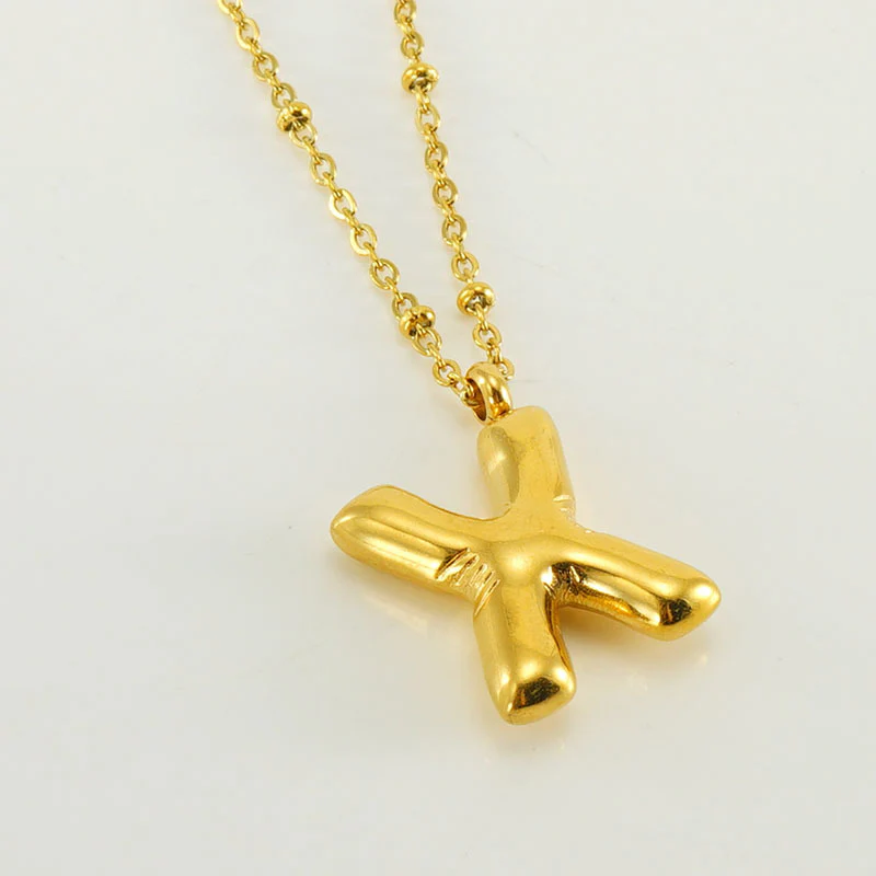 Bubble Letter Initial Necklace - Image 31