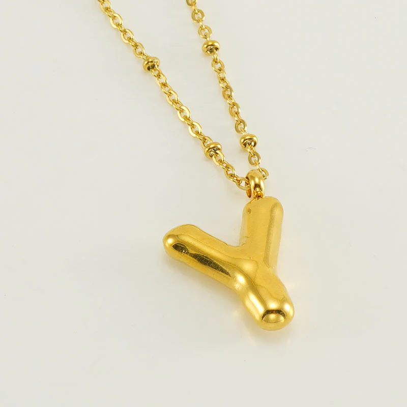 Bubble Letter Initial Necklace - Image 32