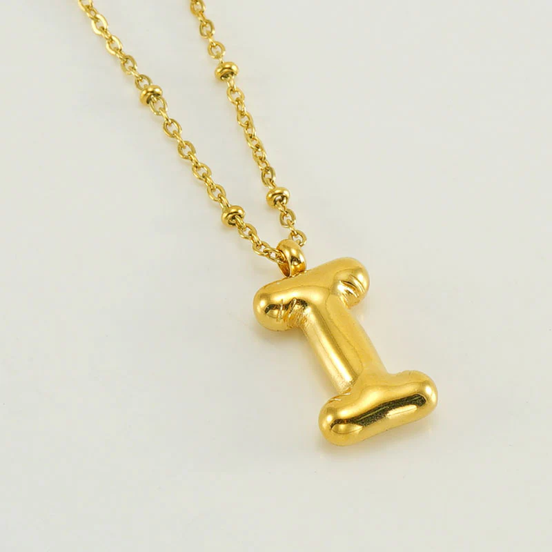 Bubble Letter Initial Necklace - Image 34