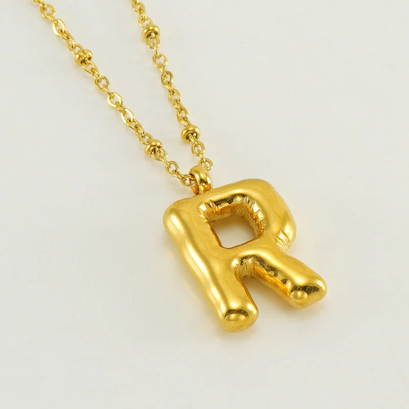 Bubble Letter Initial Necklace - Image 37