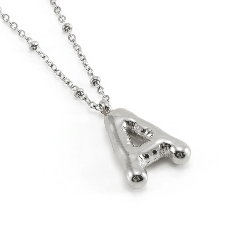 Bubble Letter Initial Necklace - Image 39