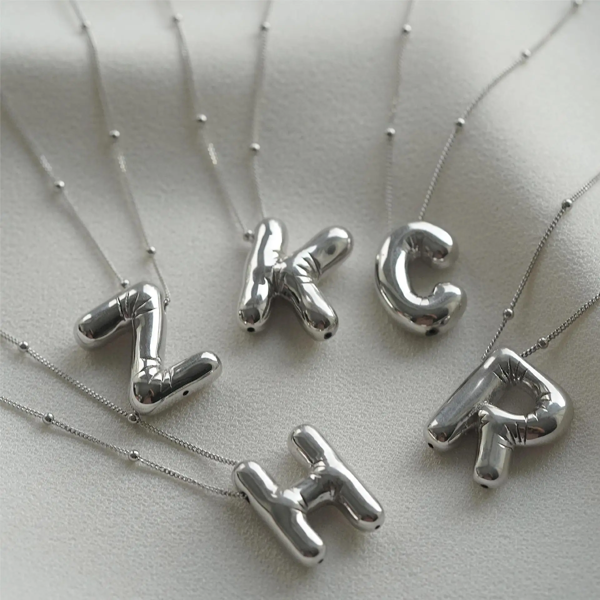 Bubble Letter Initial Necklace - Image 4