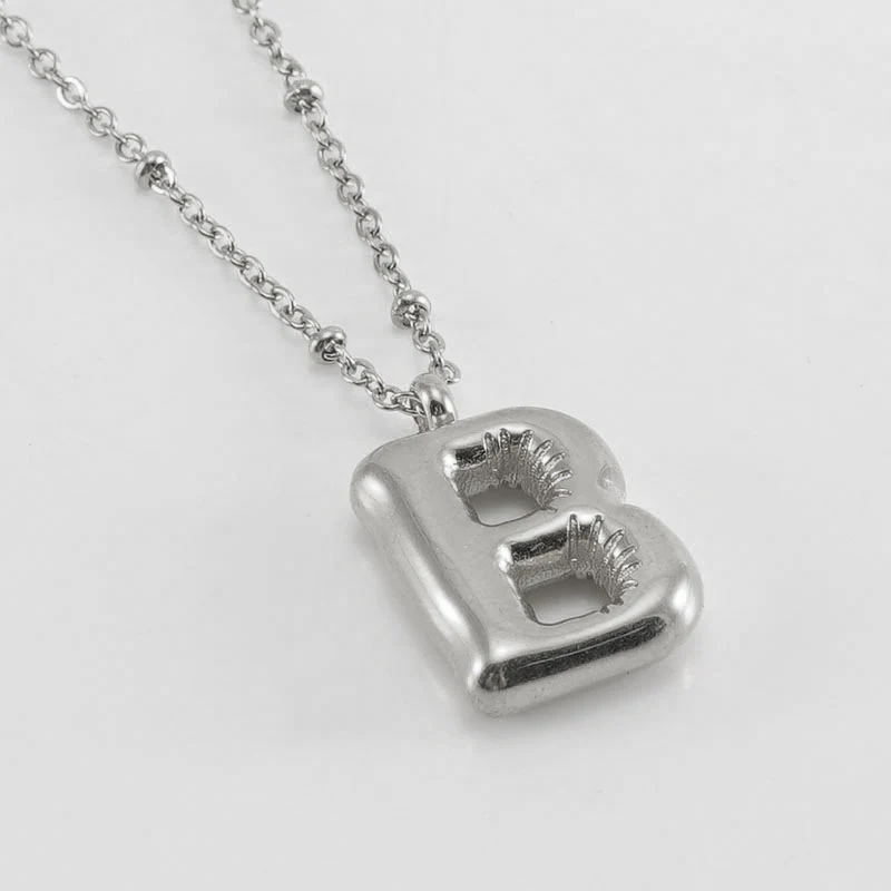 Bubble Letter Initial Necklace - Image 40