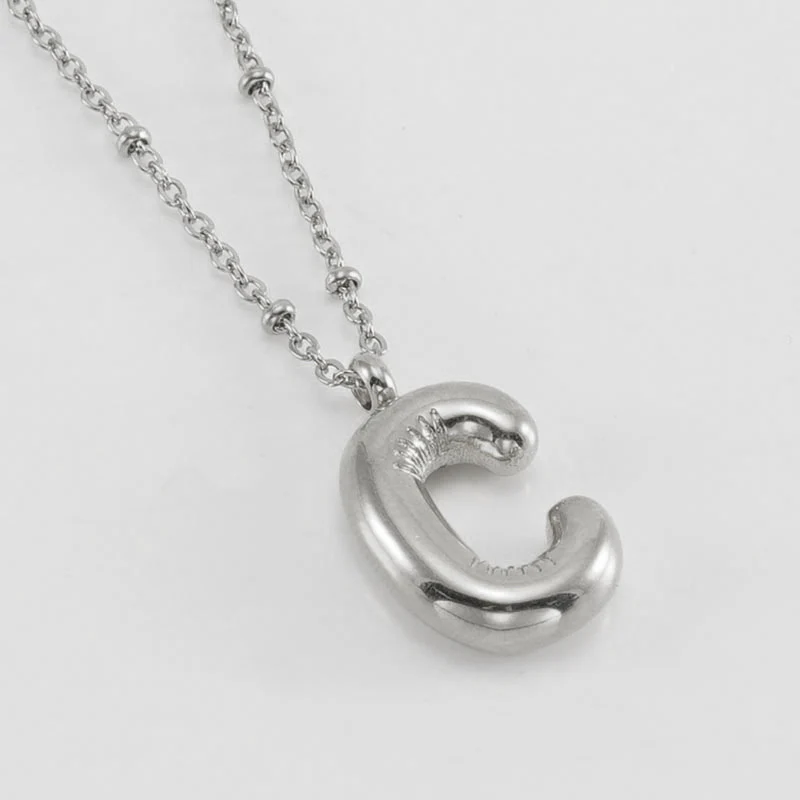 Bubble Letter Initial Necklace - Image 41