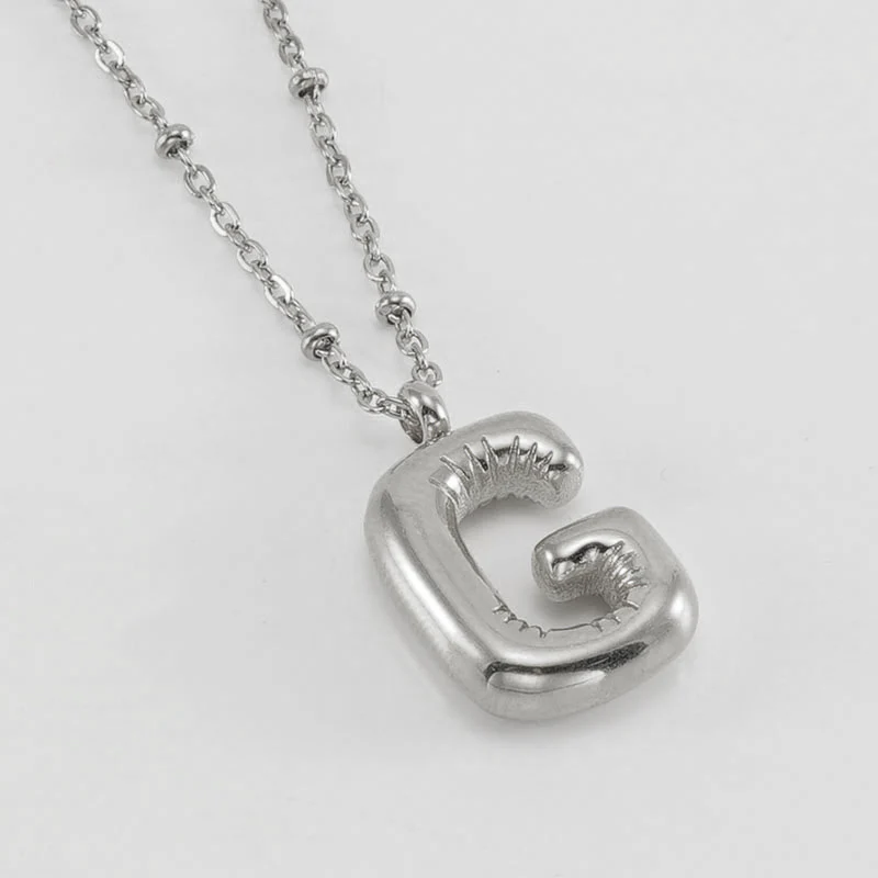Bubble Letter Initial Necklace - Image 44