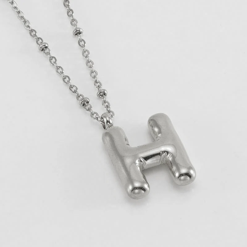 Bubble Letter Initial Necklace - Image 45