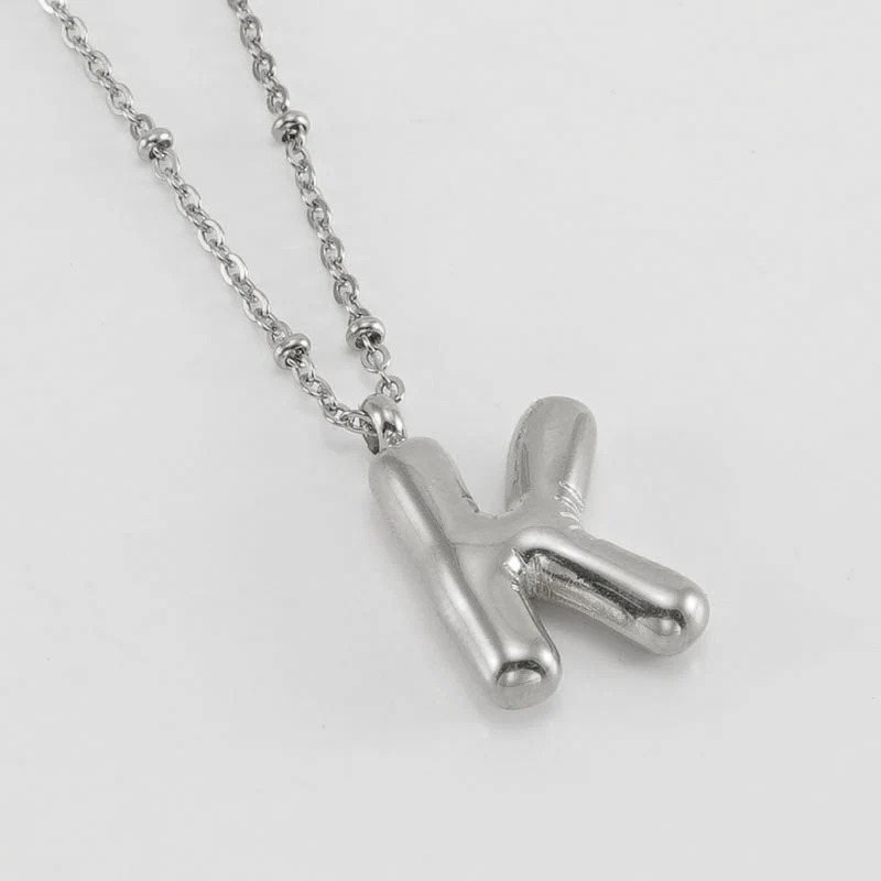 Bubble Letter Initial Necklace - Image 48