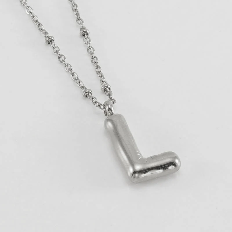 Bubble Letter Initial Necklace - Image 49