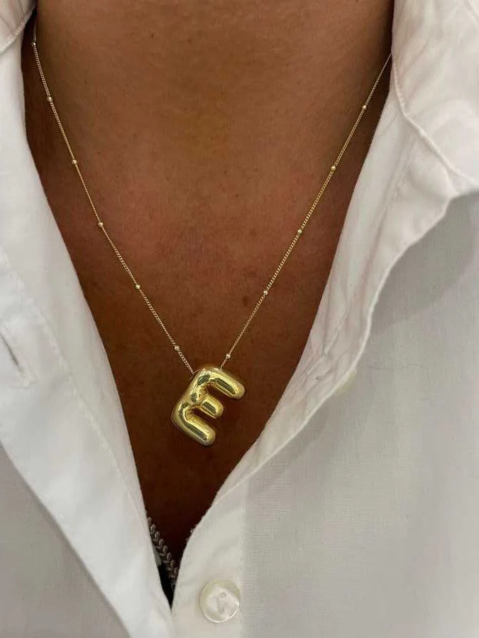 Bubble Letter Initial Necklace - Image 5