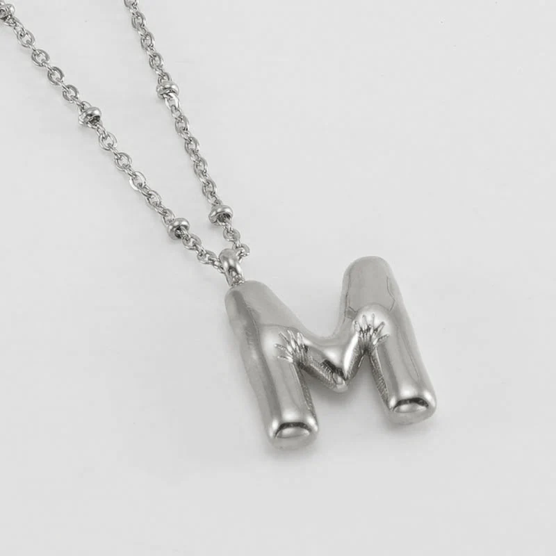 Bubble Letter Initial Necklace - Image 50