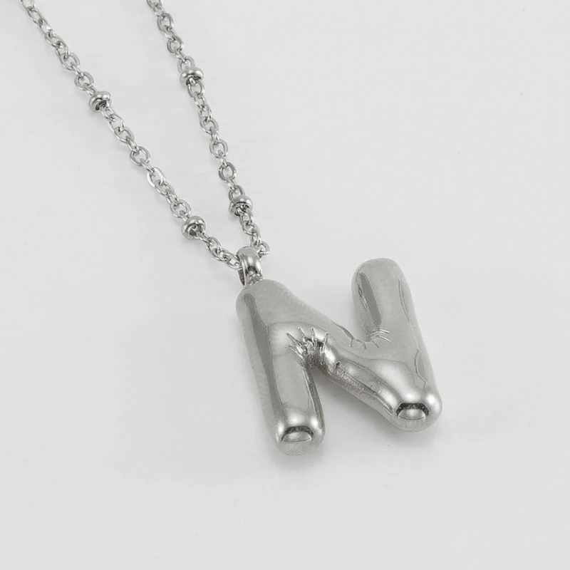 Bubble Letter Initial Necklace - Image 51