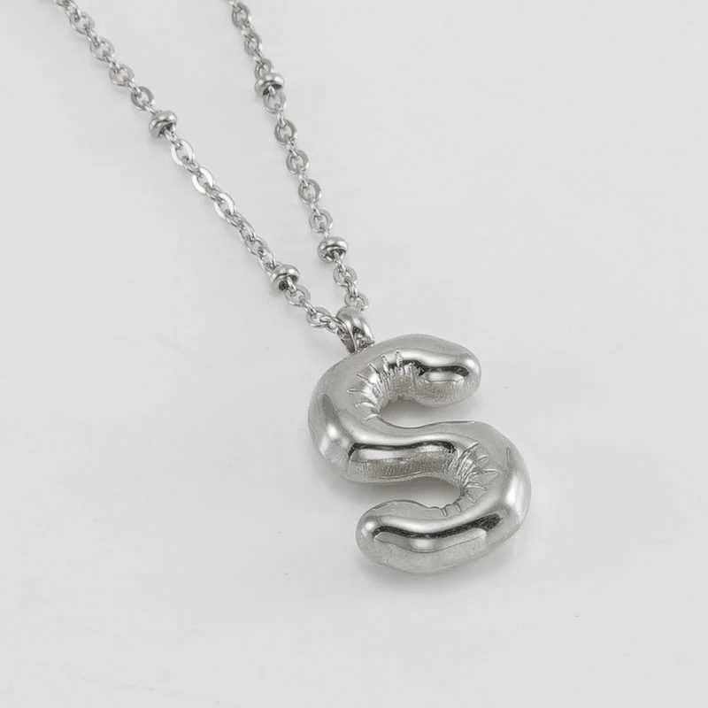 Bubble Letter Initial Necklace - Image 56