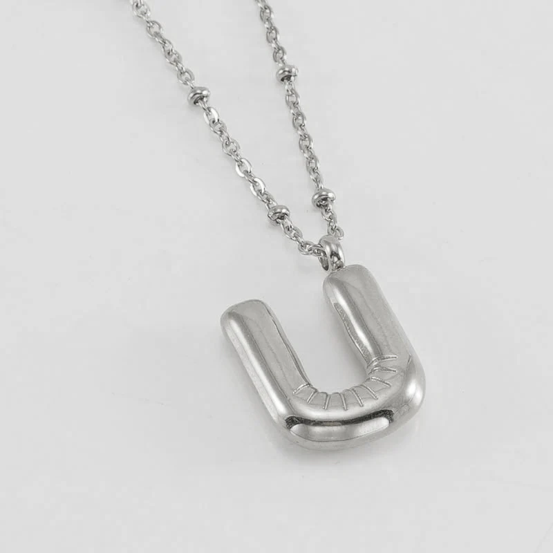 Bubble Letter Initial Necklace - Image 57