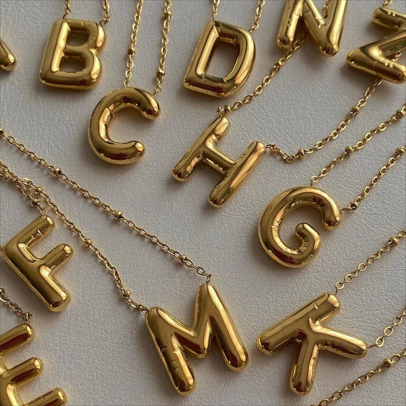 Bubble Letter Initial Necklace - Image 6