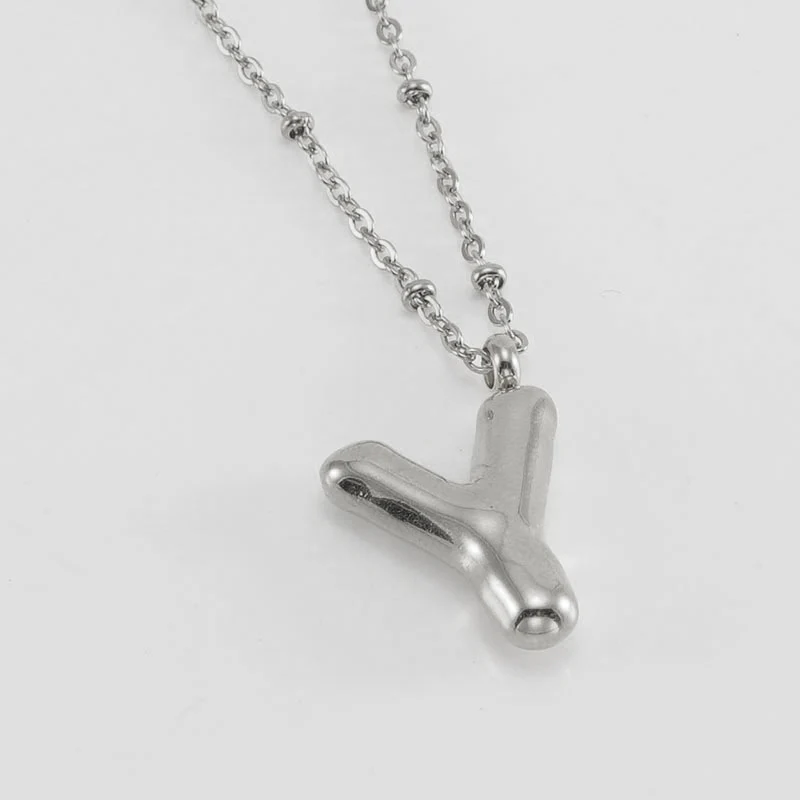 Bubble Letter Initial Necklace - Image 61