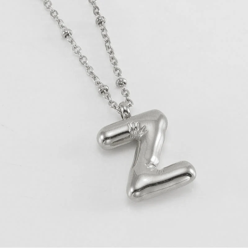 Bubble Letter Initial Necklace - Image 62