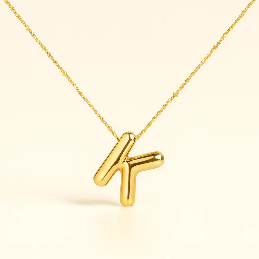 Bubble Letter Initial Necklace - Image 67