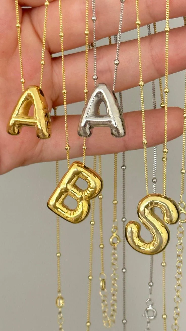 Bubble Letter Initial Necklace - Image 8