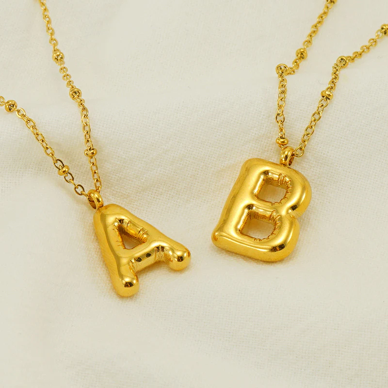 Bubble Letter Initial Necklace - Image 9