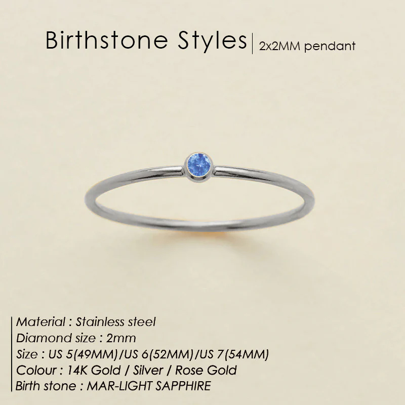 Dainty Birthstone Ring - Image 21