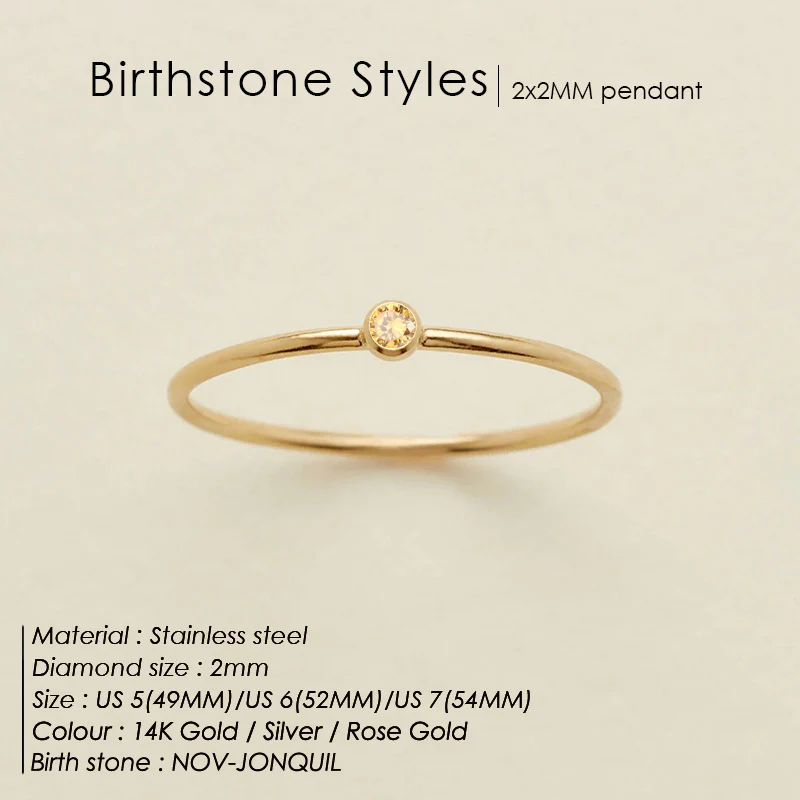 Dainty Birthstone Ring - Image 3