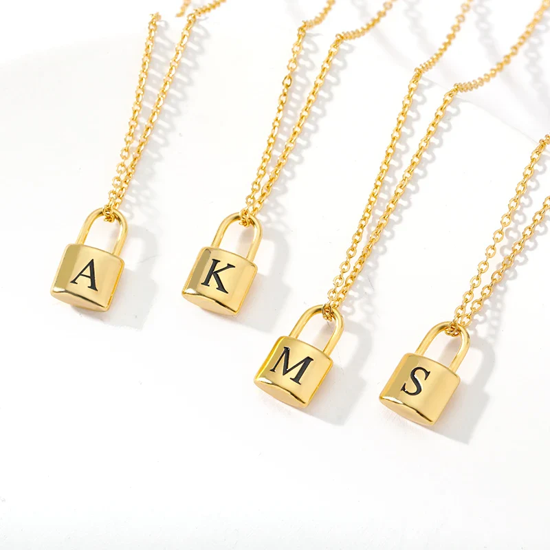 Ellie® Initial Love Lock 18k Gold Necklace - Image 6