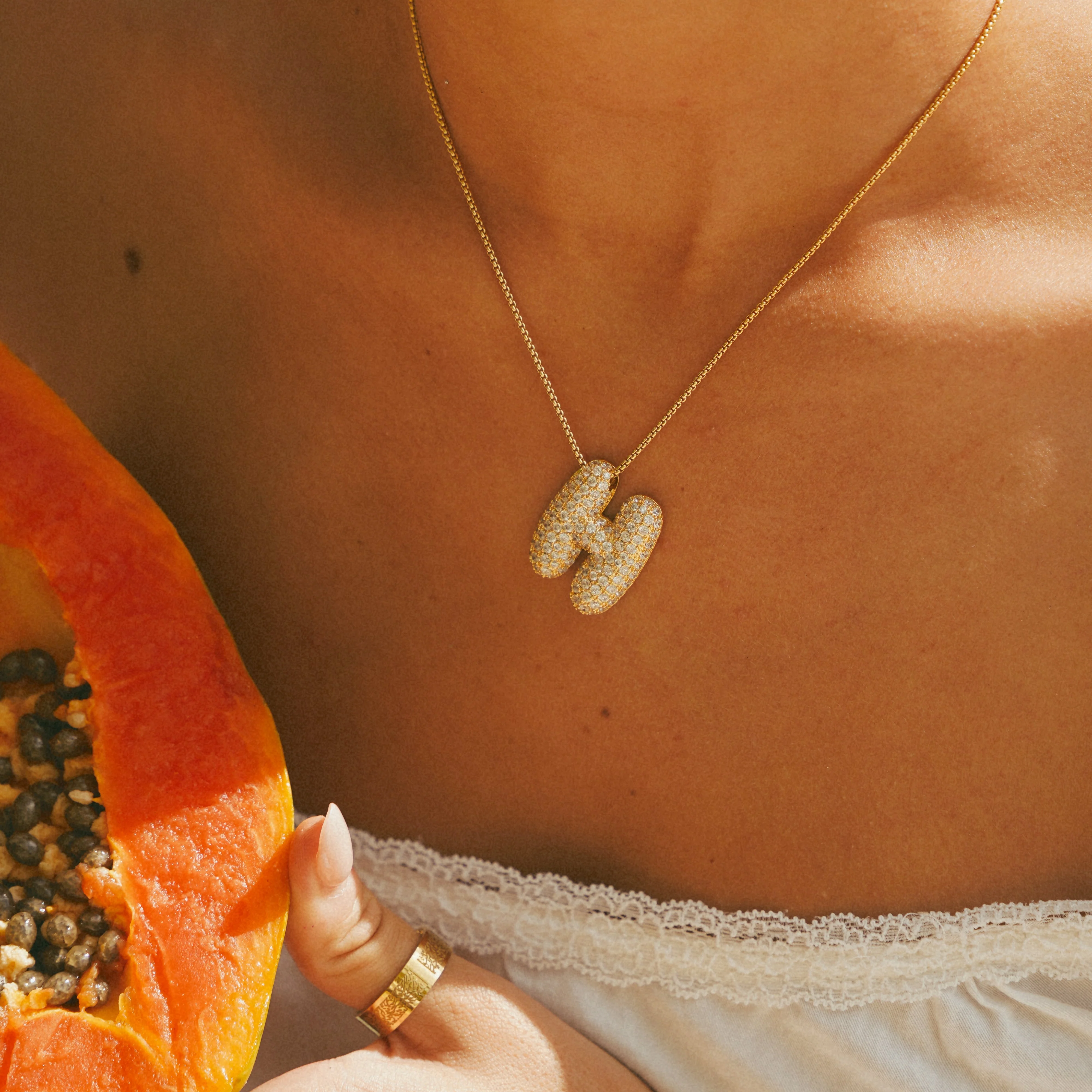 Hailey Bubble Initial Necklace (Bundle) - Image 2