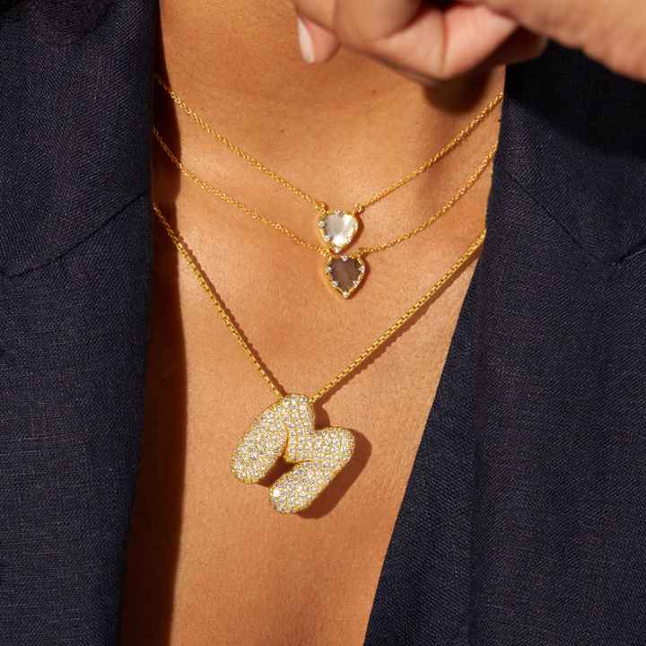Hailey Bubble Initial Necklace (Bundle) - Image 4