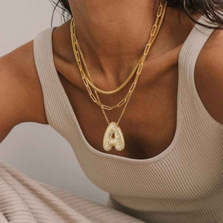 Hailey Bubble Initial Necklace (Bundle) - Image 6