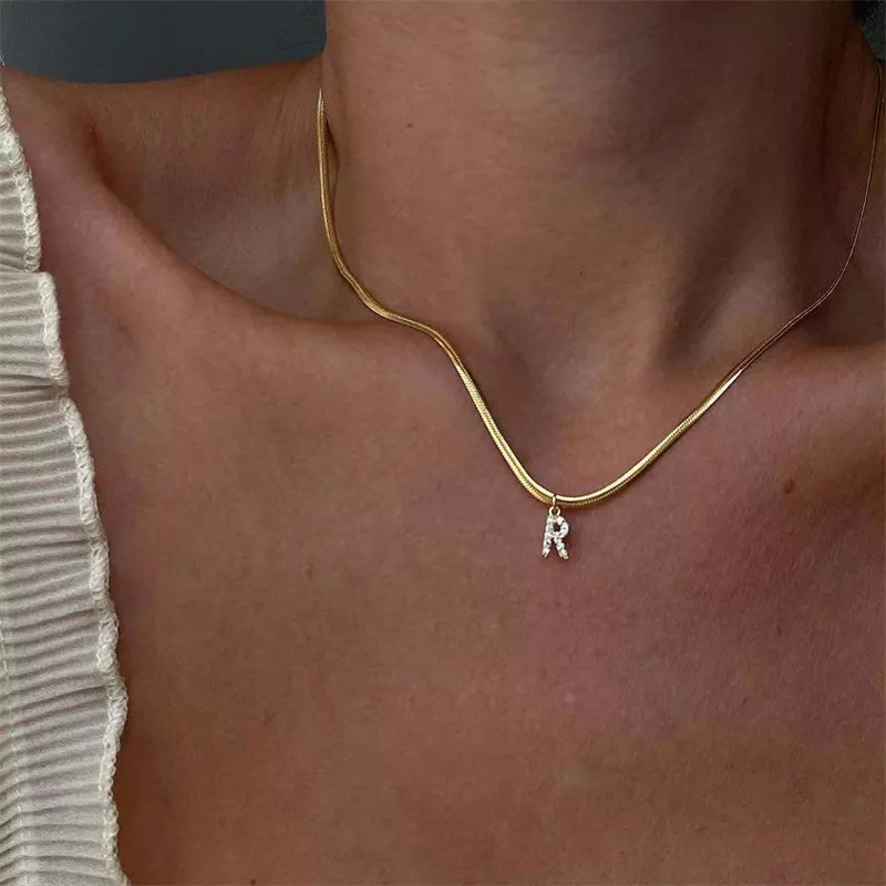 Melly® Diamond Initial Herringbone Necklace (Bundle) - Image 2