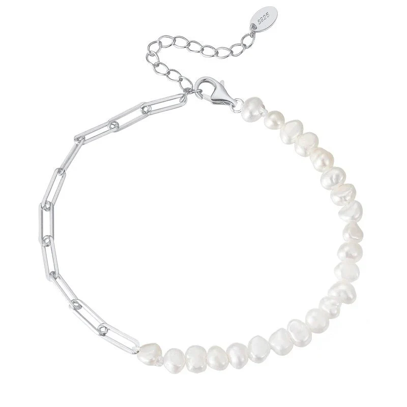 Rhoni® 14K Gold Paper Clip Pearl Bracelet (Bundle) - Image 4