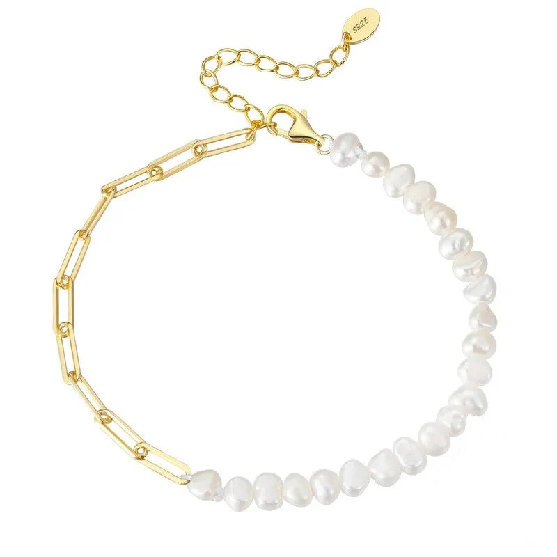 Rhoni® 14K Gold Paper Clip Pearl Bracelet (Bundle) - Image 5