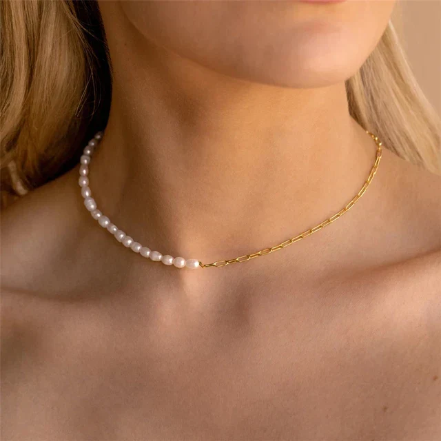 Rhoni® 14K Gold Paper Clip Pearl Necklace (Bundle) - Image 2